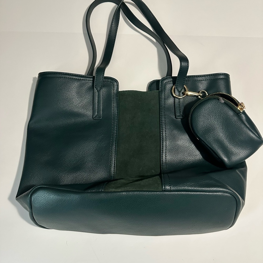 Moda Luxe Black Leather Tote Bag with Structured Design
